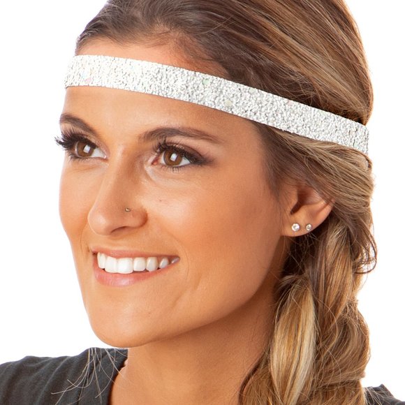 Hipsy 10-pack Bling Glitter Adjustable No Slip Skinny Neutral & Pastel Headbands main image 10